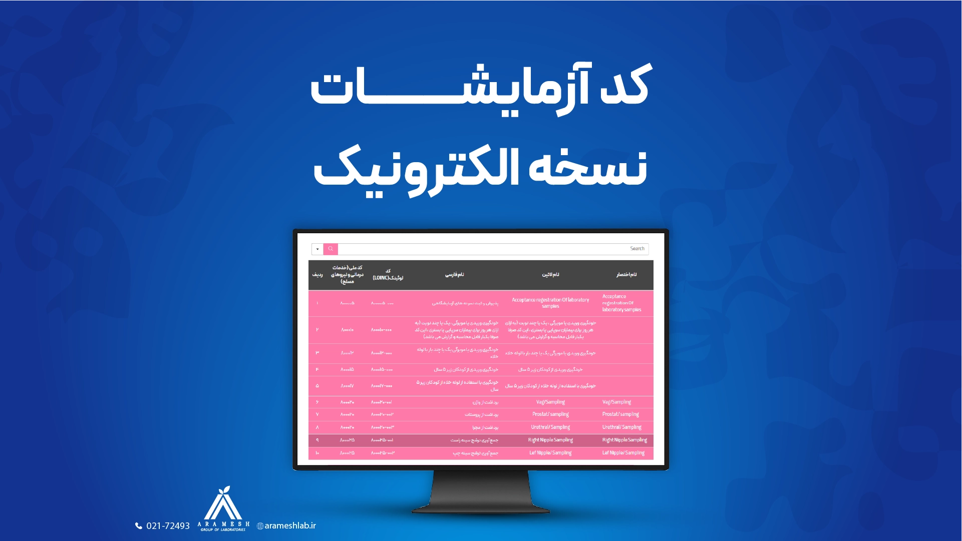 کد آزمایشات نسخه الکترونیک
